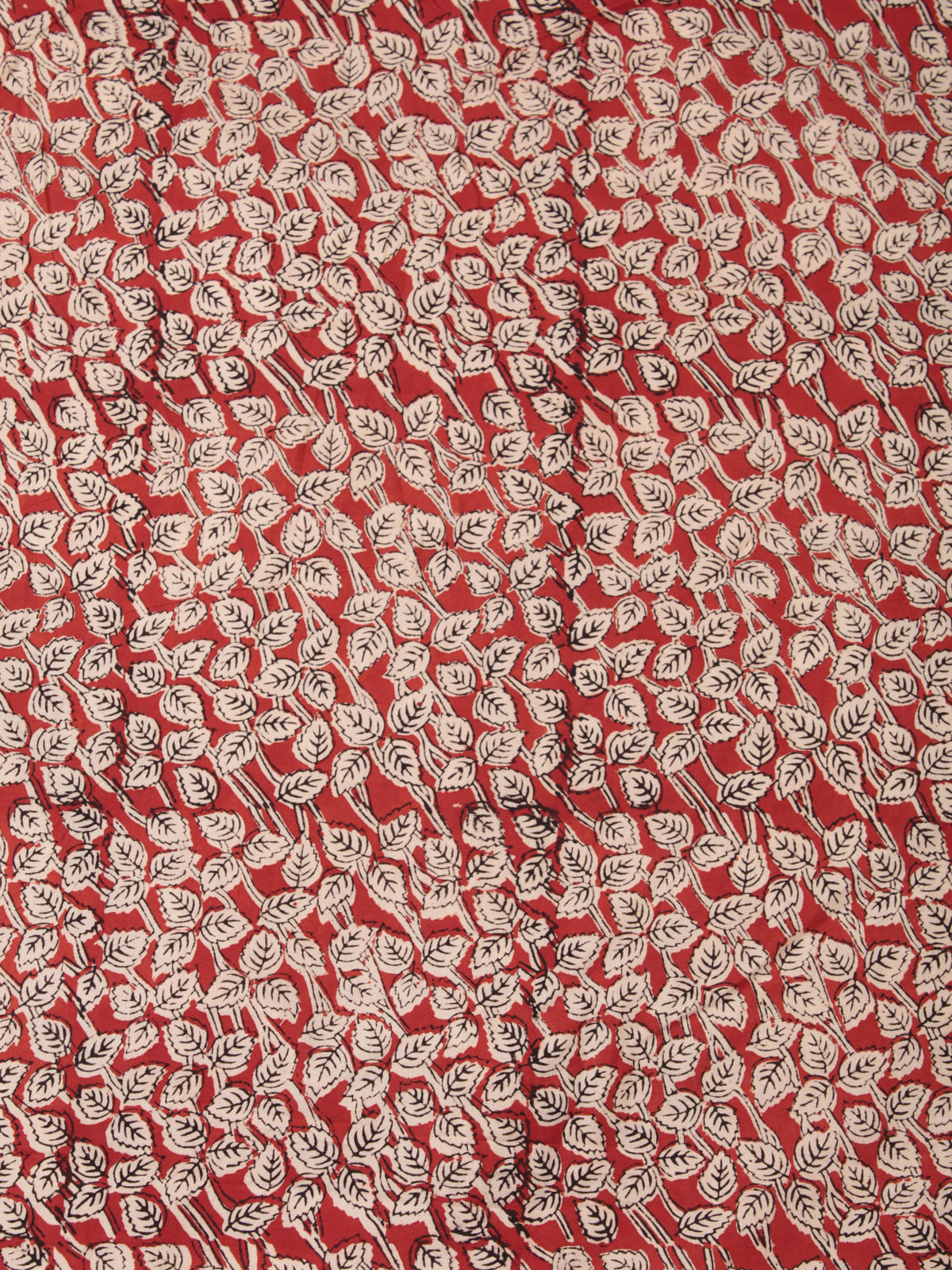 OffWhite Red Black Hand Block Printed Cotton Fabric Per Meter - F001F2450