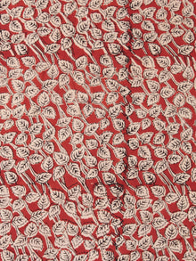 OffWhite Red Black Hand Block Printed Cotton Fabric Per Meter - F001F2450