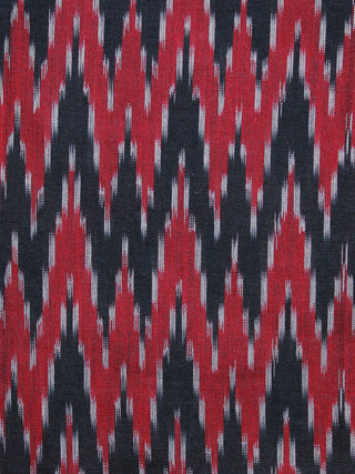 Black Maroon Grey Weaved Ikat Mercerised  Fabric Per Meter - F002F1415
