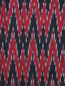 Black Maroon Grey Weaved Ikat Mercerised  Fabric Per Meter - F002F1415