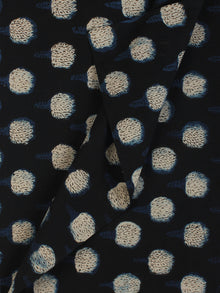 Indigo Black Ivory Hand Block Printed Cotton Fabric Per Meter - F001F2139