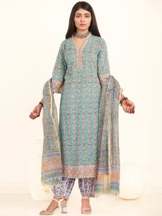 Jashn Parigul Set Of Kurta Salwar Pants Kota Dupatta