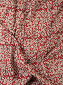 OffWhite Red Black Hand Block Printed Cotton Fabric Per Meter - F001F2450
