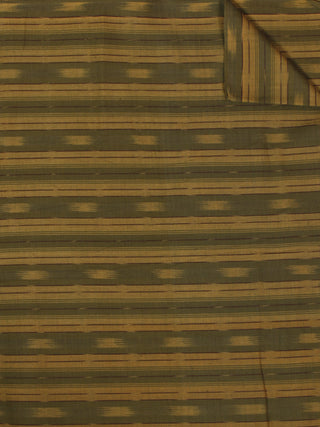 Beige  Green Pochampally Hand Weaved Ikat Fabric Per Meter - F002F858