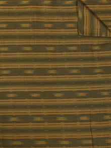 Beige  Green Pochampally Hand Weaved Ikat Fabric Per Meter - F002F858