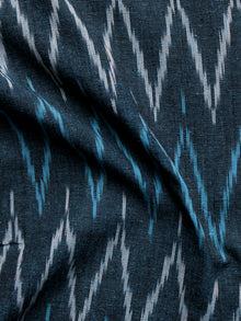 Blue Ivory Pochampally Hand Woven Ikat Fabric Per Meter - F002F948