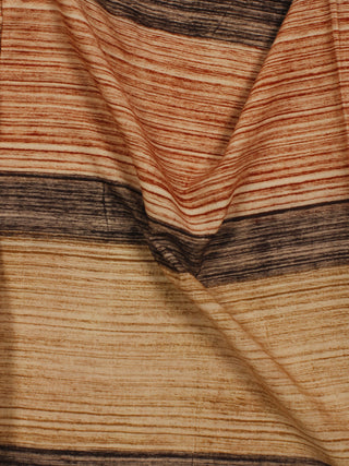 Beige Maroon Black Brown Hand Painted Cotton Fabric Per Meter - F001F781