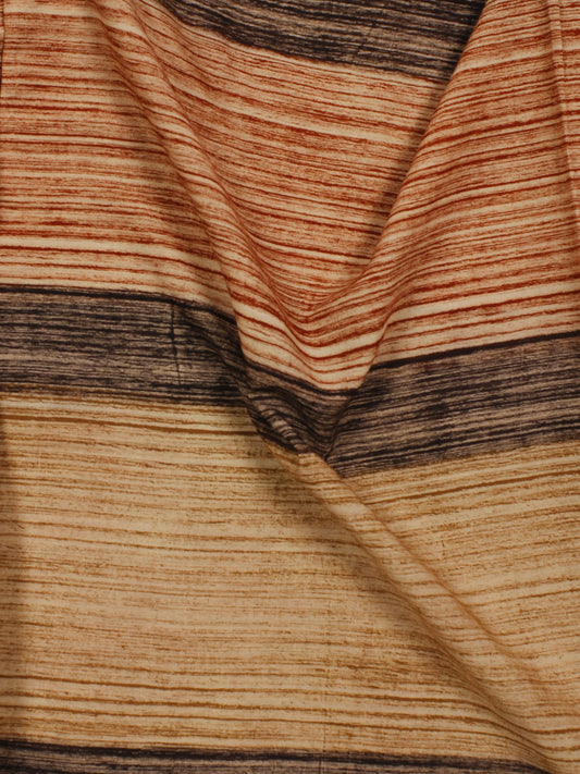 Beige Maroon Black Brown Hand Painted Cotton Fabric Per Meter - F001F781