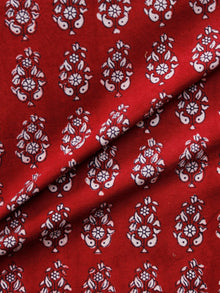 Red Black Beige Bagh Printed Cotton Fabric Per Meter - F005F1712