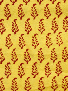 Yellow Maroon Bagh Printed Cotton Fabric Per Meter - F005F1718