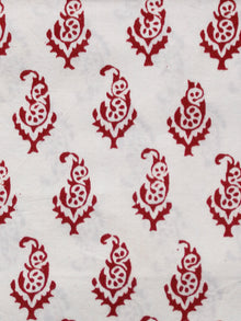 Beige Maroon Bagh Printed Cotton Fabric Per Meter - F005F1719