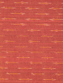 Copper Red Yellow Hand Woven Ikat Handloom Cotton Fabric Per Meter - F002F2434
