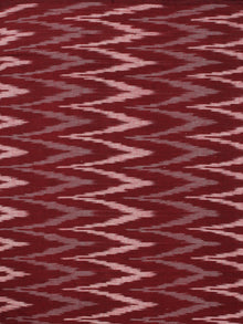 Cherry Red Grey Ivory Pochampally Hand Weaved Ikat Fabric Per Meter - F002F859
