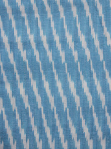 Turquoise Ivory Pochampally Hand Woven Ikat Fabric Per Meter - F002F914