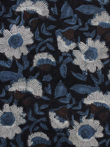 Indigo Black Brown Ivory Blue Hand Block Printed Cotton Fabric Per Meter - F001F1143
