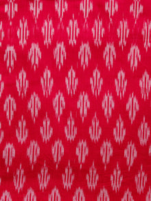 Red Grey Pochampally Hand Weaved Ikat Mercerised  Fabric Per Meter - F002F1416