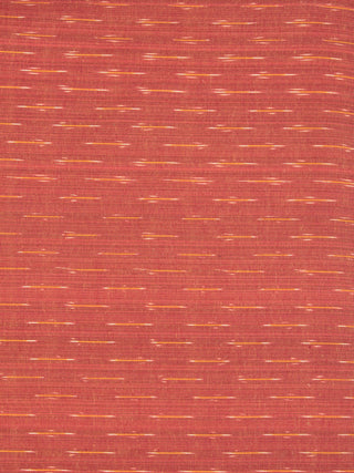 Copper Red Yellow Hand Woven Ikat Handloom Cotton Fabric Per Meter - F002F2434