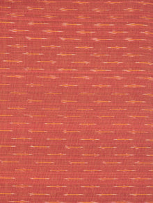 Copper Red Yellow Hand Woven Ikat Handloom Cotton Fabric Per Meter - F002F2434