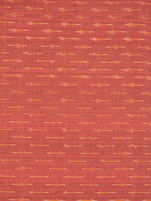 Copper Red Yellow Hand Woven Ikat Handloom Cotton Fabric Per Meter - F002F2434