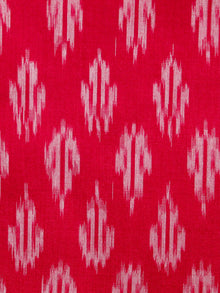 Red Grey Pochampally Hand Weaved Ikat Mercerised  Fabric Per Meter - F002F1416