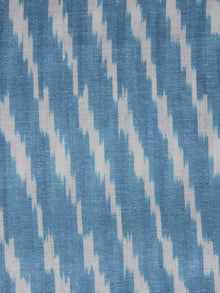 Turquoise Ivory Pochampally Hand Woven Ikat Fabric Per Meter - F002F914