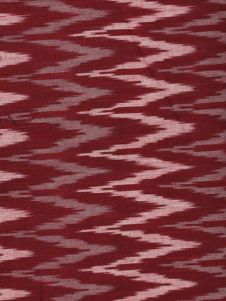 Cherry Red Grey Ivory Pochampally Hand Weaved Ikat Fabric Per Meter - F002F859