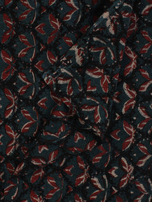 Black Green Red Hand Block Printed Modal Cotton Fabric Per Meter - F001F2140