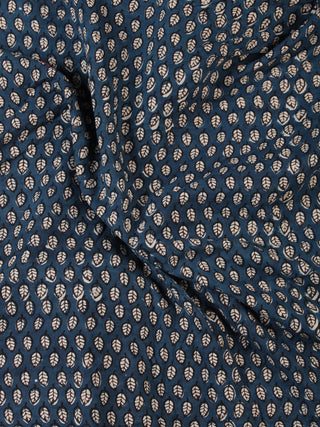 Indigo Black Hand Block Printed Cotton Fabric Per Meter - F001F2453
