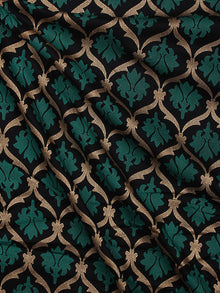 Navy Blue Green Gold Hand Block Printed Cotton Fabric Per Meter - F001F2005