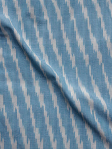 Turquoise Ivory Pochampally Hand Woven Ikat Fabric Per Meter - F002F914