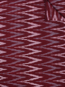Cherry Red Grey Ivory Pochampally Hand Weaved Ikat Fabric Per Meter - F002F859