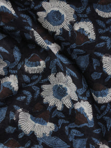 Indigo Black Brown Ivory Blue Hand Block Printed Cotton Fabric Per Meter - F001F1143