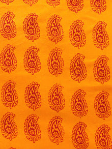 Orange Maroon Bagh Printed Cotton Fabric Per Meter - F005F1722