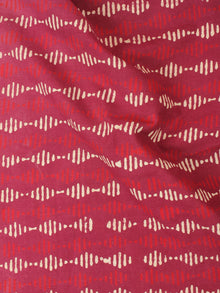 Red Beige Natural Dyed Hand Block Printed Cotton Fabric Per Meter - F0916219