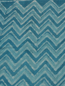 Sky Blue Hand Block Printed Chanderi Silk Fabric Per Meter - F0916195