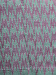 Green Rust Pochampally Hand Weaved Ikat Mercerised Cotton Fabric Per Meter - F002F1033