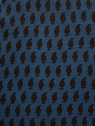 Indigo Black Hand Block Printed Cotton Fabric Per Meter - F001F1892