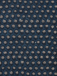 Indigo Black Hand Block Printed Cotton Fabric Per Meter - F001F2455