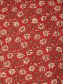 Red Beige Mustard Block Printed Cotton Fabric Per Meter - F001F2386