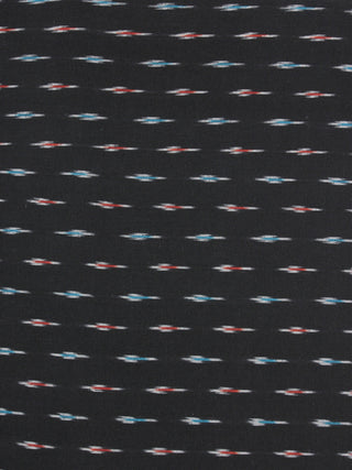 Black Blue Maroon Ivory Pochampally Hand Weaved Ikat Fabric Per Meter - F0916728