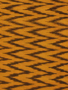 Mustard Black Pochampally Hand Weaved Ikat Fabric Per Meter - F002F860