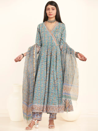 Jashn Rasam Set Of Angrakha Kurta Pants Dupatta