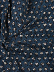 Indigo Black Hand Block Printed Cotton Fabric Per Meter - F001F2455