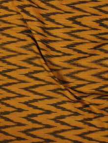 Mustard Black Pochampally Hand Weaved Ikat Fabric Per Meter - F002F860