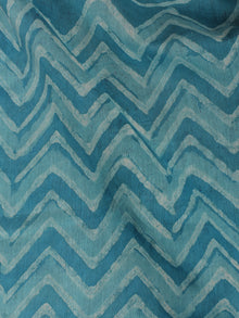 Sky Blue Hand Block Printed Chanderi Silk Fabric Per Meter - F0916195