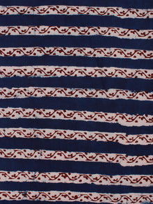Indigo Maroon Black Hand Block Printed Cotton Cambric Fabric Per Meter - F0916188