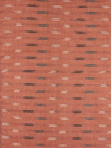 Peach Ivory Green Black Pochampally Hand Weaved Ikat Fabric Per Meter - F0916729