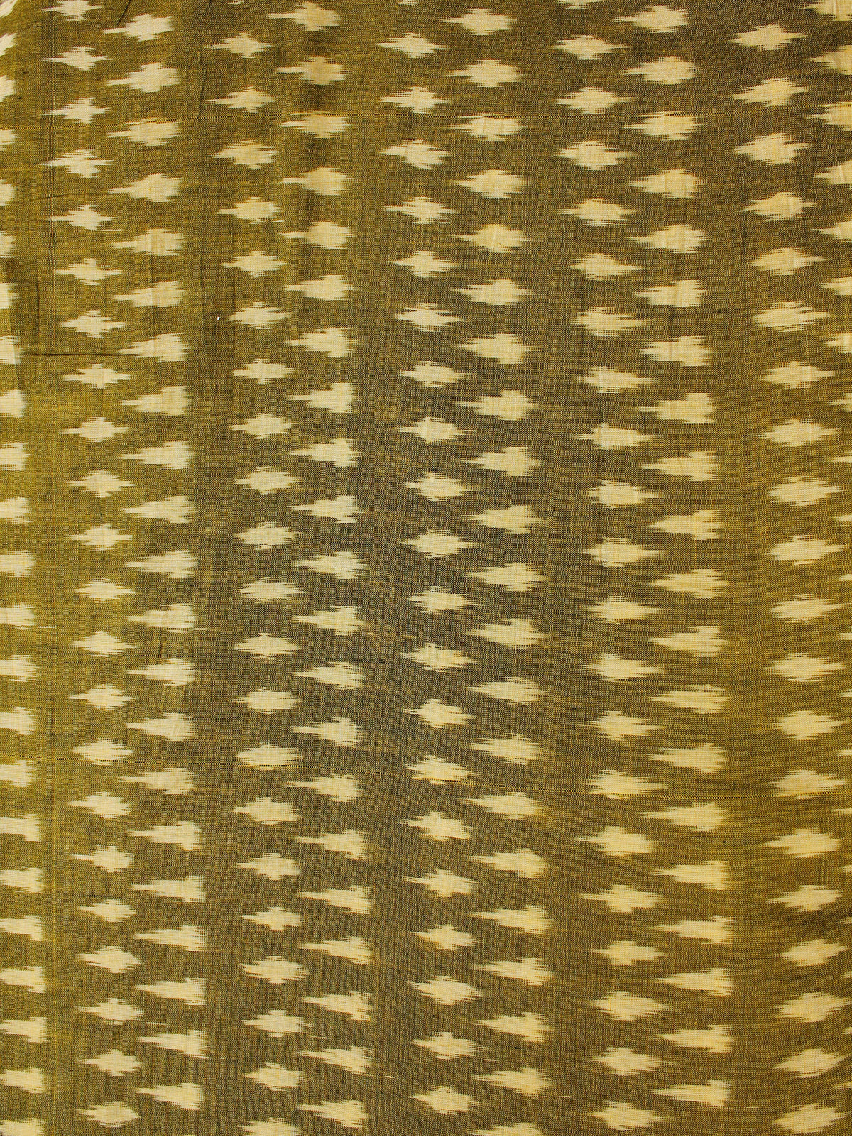 Mustard Yellow Pochampally Hand Weaved Ikat Mercerised Cotton Fabric Per Meter - F002F1963