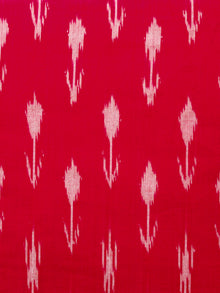 Red White Hand Woven Double Ikat Handloom Cotton Fabric Per Meter - F002F1570
