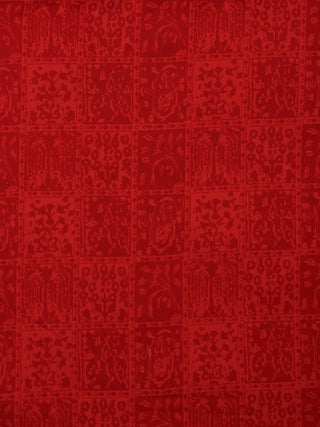 Crimson Red  Hand Block Printed Cotton Fabric Per Meter - F001F2007